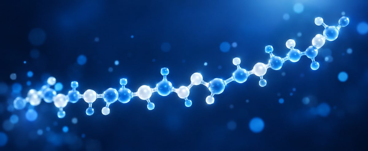 Abstract molecular illustration representing Semax peptide research